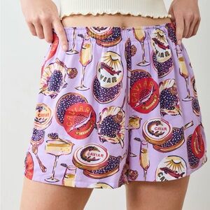 Printfresh Purple Caviar Print Women's High Waist Shorts